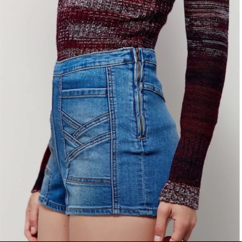 Free People Radar Love High Waist Jean Shorts 27